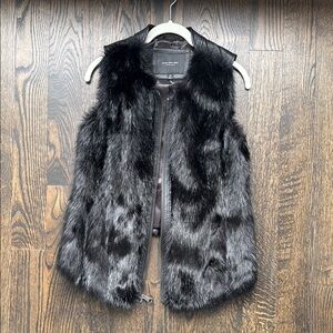 Marc New York Faux Fur and Vegan Leather Vest
